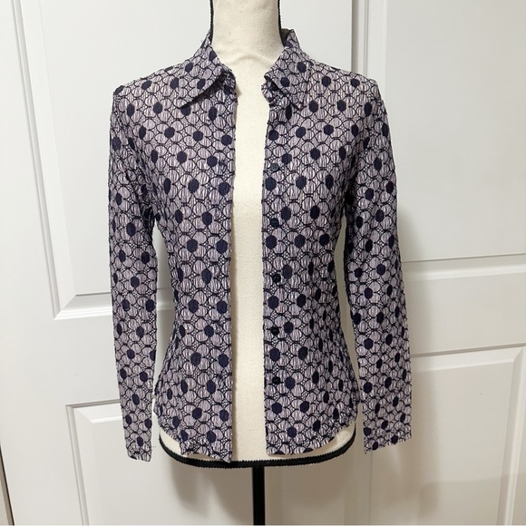 Guess Vintage Y2K  Made in USA lace purple button down shirt purple see through - Picture 3 of 16